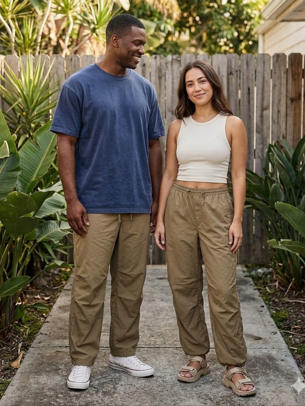 Elastic-Waist  Uniglo Men's Tan Cargo Pants
